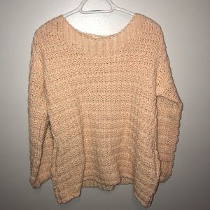 Comfy Blush Knit Sweater with Pockets